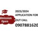 Department of Nursing (BNSc Programme), Delta State University, Abraka Admission Form 2023/2024 is o